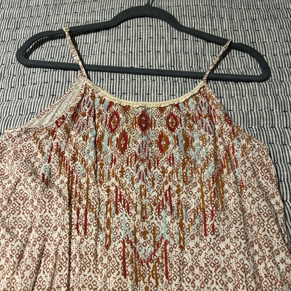 Knox Rose Cream Boho Embroidered Spaghetti-Strap Camisole